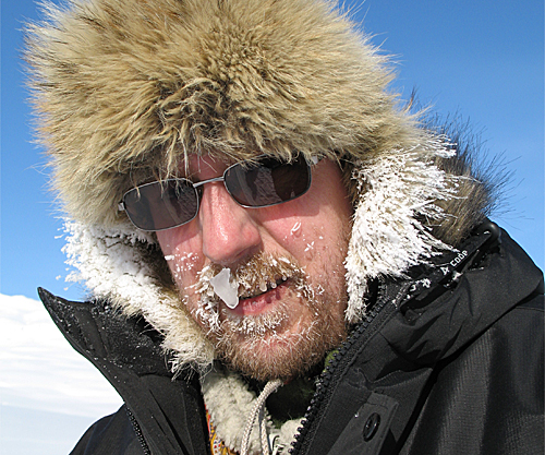 One of our collegues, Sten Hofgren, during a cold day i Lapland.