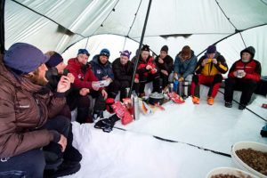 Come together party with the guys from Winter Sarek expedition.