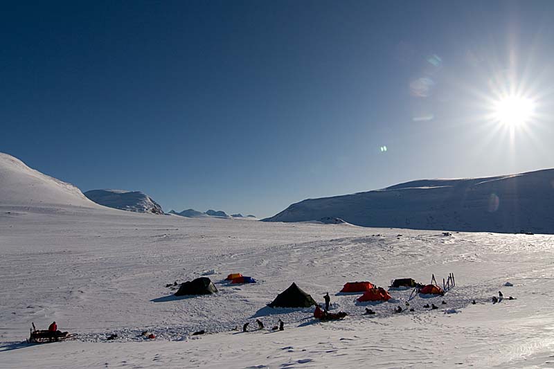 Our camp together with Winter Sarek expedition camp.