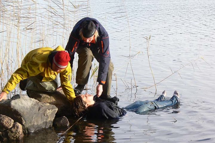 Hypothermia is a serious problem. Here we practice rescue from cold water and how to handle hypothermia.
