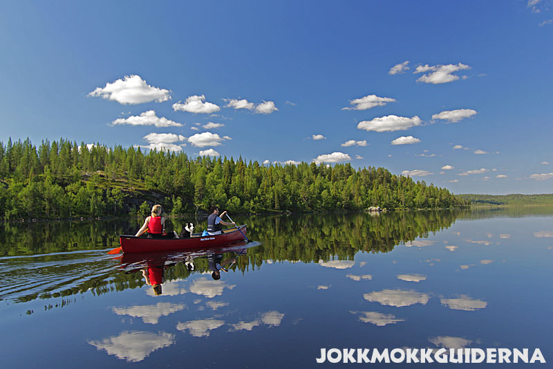Mirror shiny lakes where you get the feeling of flying. Lake Skabram in Jokkmokk.