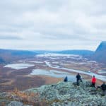 View from the the cliff Skierfe in Sarek National park. Delta landscape on the Wildlife expedition in Sarek National Park.