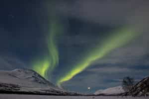 Aurora Borealis at Teusajaure, Swedish Lapland.