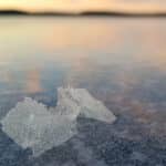 Ice crystals on the lake Skabram outside Jokkmokk.
