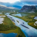view in to Rapadalen Rapa valley on the tour Packraft and Camping tour on the border to Sarek National Park